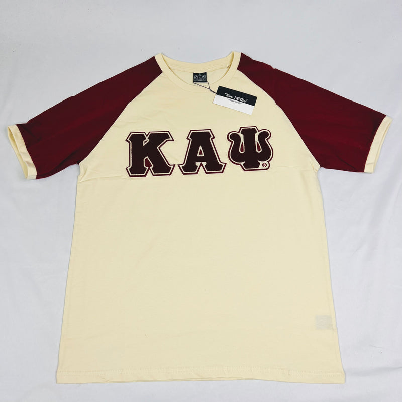 Kappa Kream Premium Chenille Letter Raglan T-Shirt