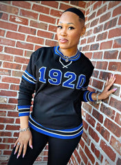 Zeta Phi Beta Black 1920 Chenille Crewneck
