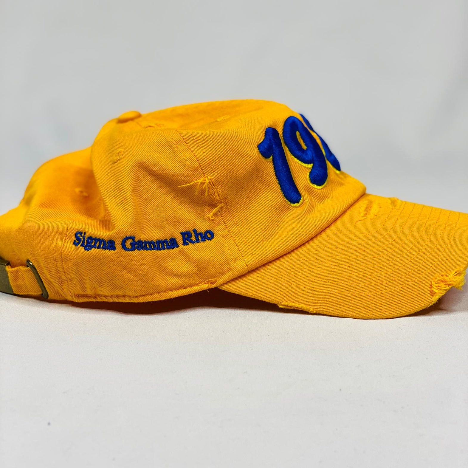SGRHO Yellow Canvas Baseball Cap Rhinestone Brim SGRHO Hats – The King McNeal Collection main image 2