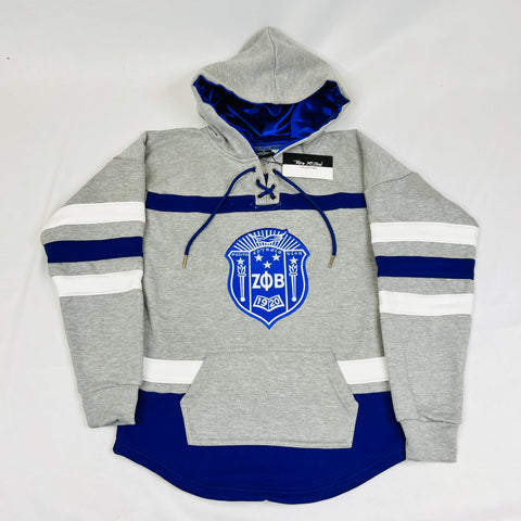 Zeta Grey Hockey Hoodie Unisex