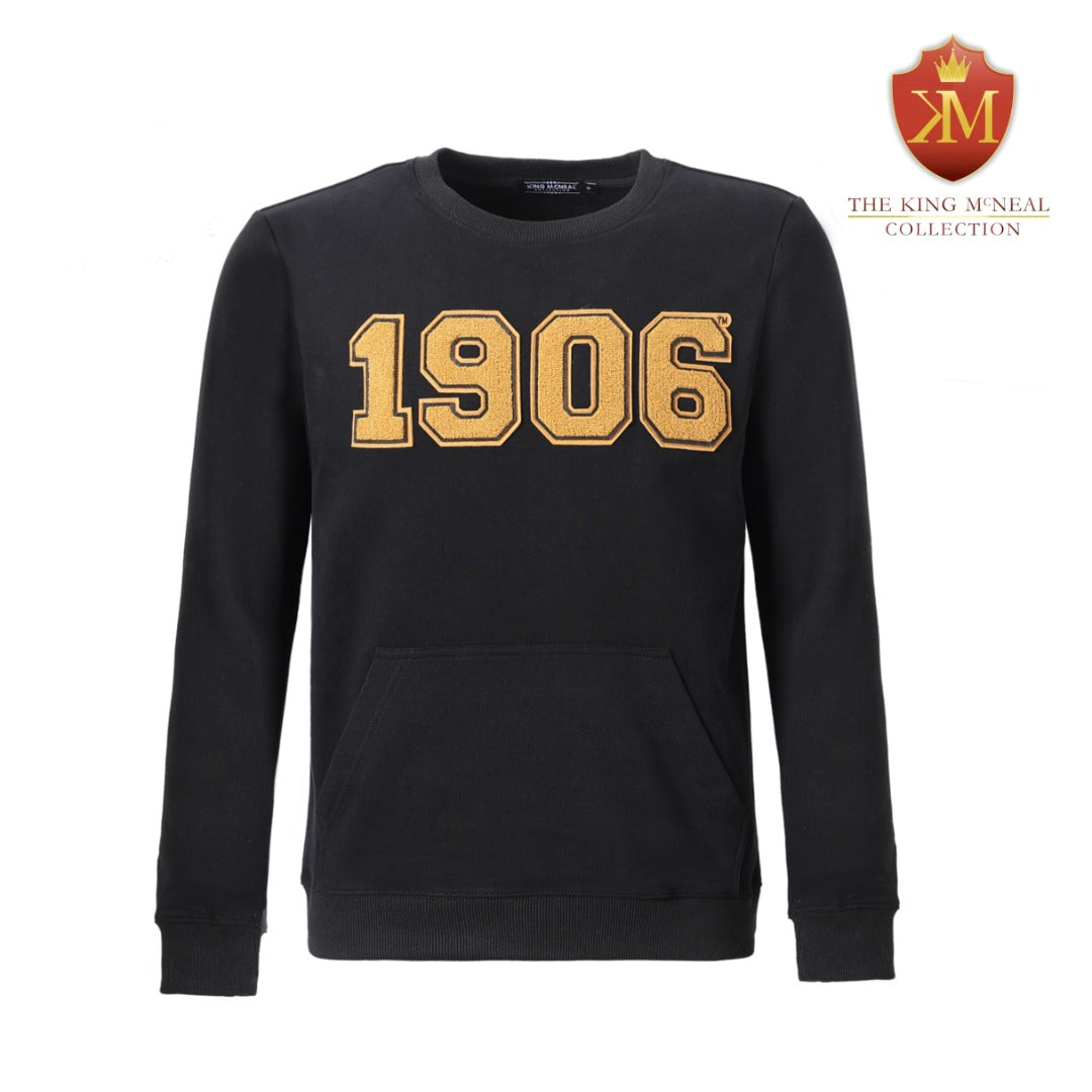 Alpha 1906 Black Chenille Crewneck