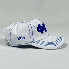 PBS White Denim dad hat