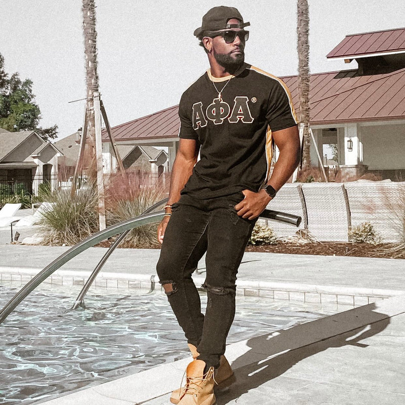 Alpha Black and Old Gold Premium Shirt