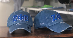 Denim Zeta Phi Beta Distressed Hat