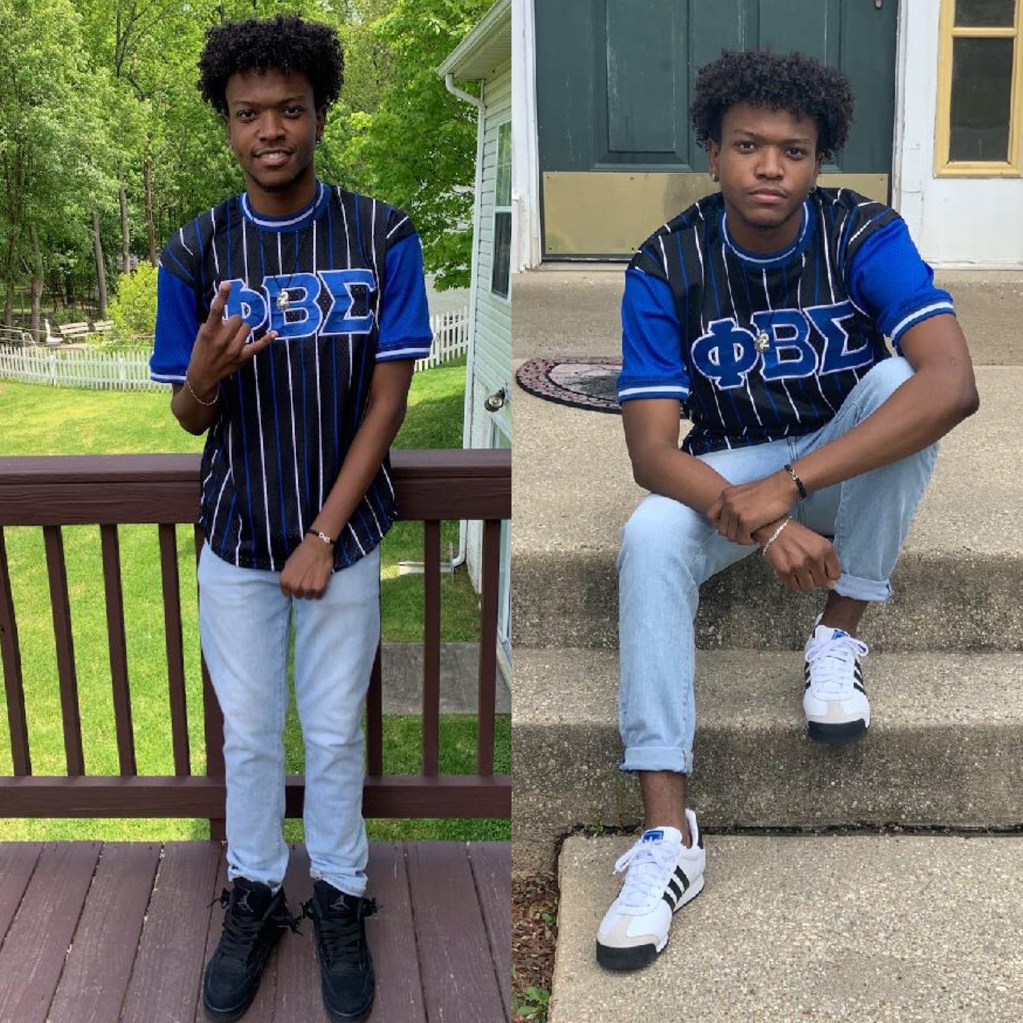 Black Phi Beta Sigma Pinstripe Baseball Jersey