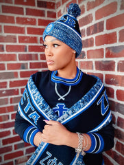 Zeta Black Scarf and Hat Set