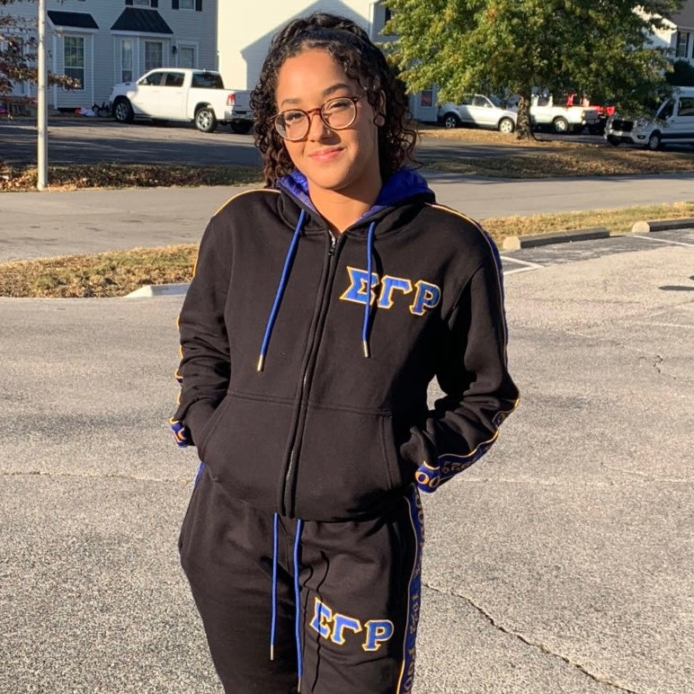 SGRho Black Tapered Sweatsuit Jacket (Unisex Size)