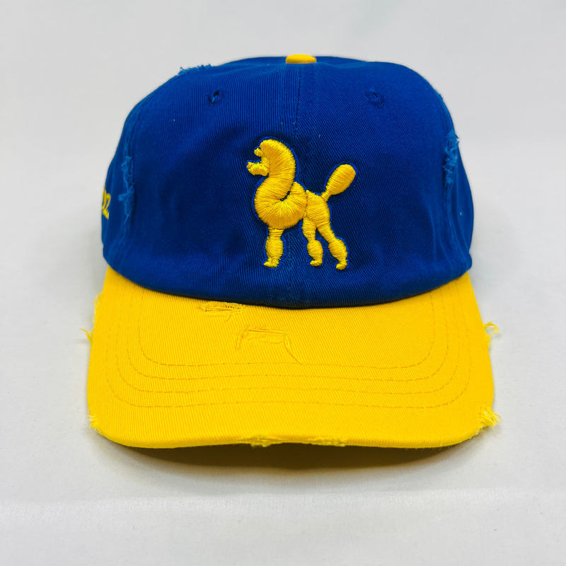 “Poodle” SGRho Yellow Gold & Royal Blue Hat