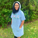 AKA Denim Hoodie Dress With Pockets