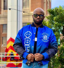 Black Faded Phi Beta Sigma Bomber Jacket