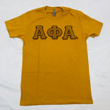 Alpha Premium Old Gold Chenille letter T-Shirt