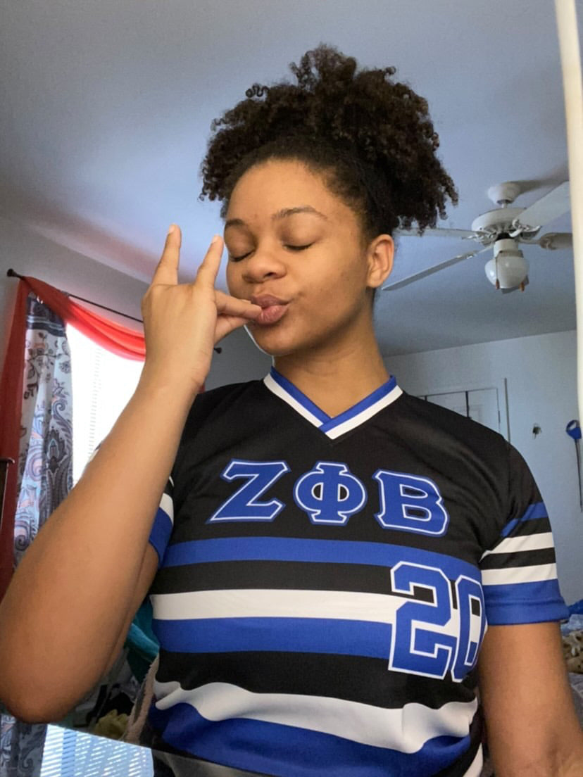 Zeta Phi Beta Black Striped Baseball Jersey