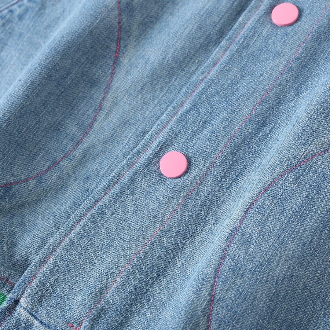 AKA Blue Denim Bomber Jacket Read Description