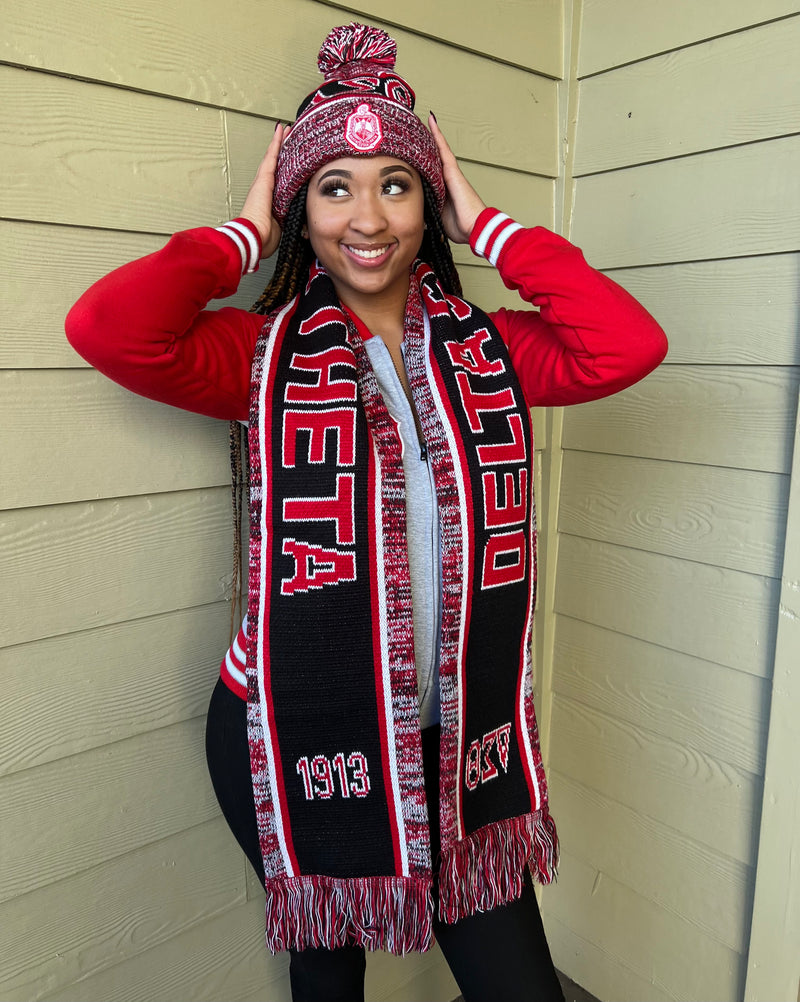 Delta Black Scarf And Hat Set
