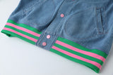 AKA Blue Denim Bomber Jacket Read Description