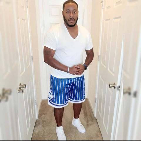 Sigma Pinstripe Heavy Mesh Basketball Shorts