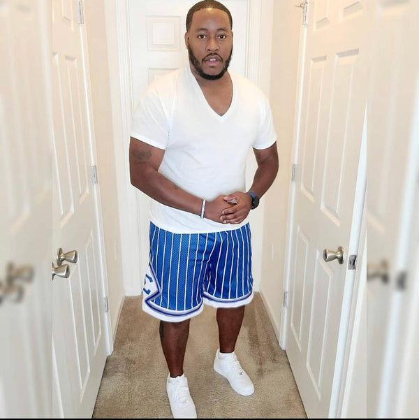 Sigma Pinstripe Heavy Mesh Basketball Shorts