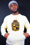 Alpha Neutral Chenille Crest Pocket Crewneck