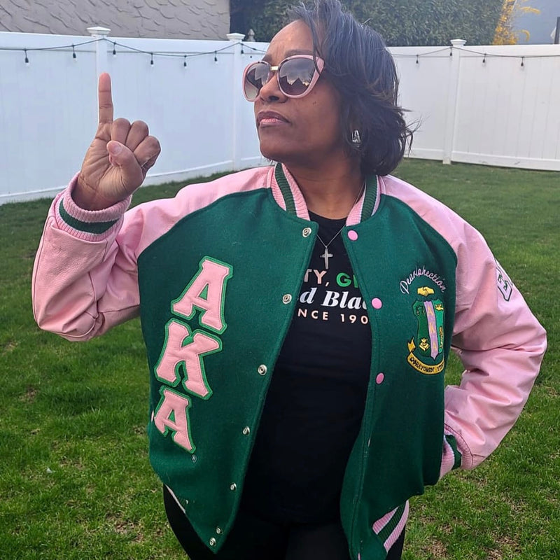 AKA Wool and Leather Letterman Jacket