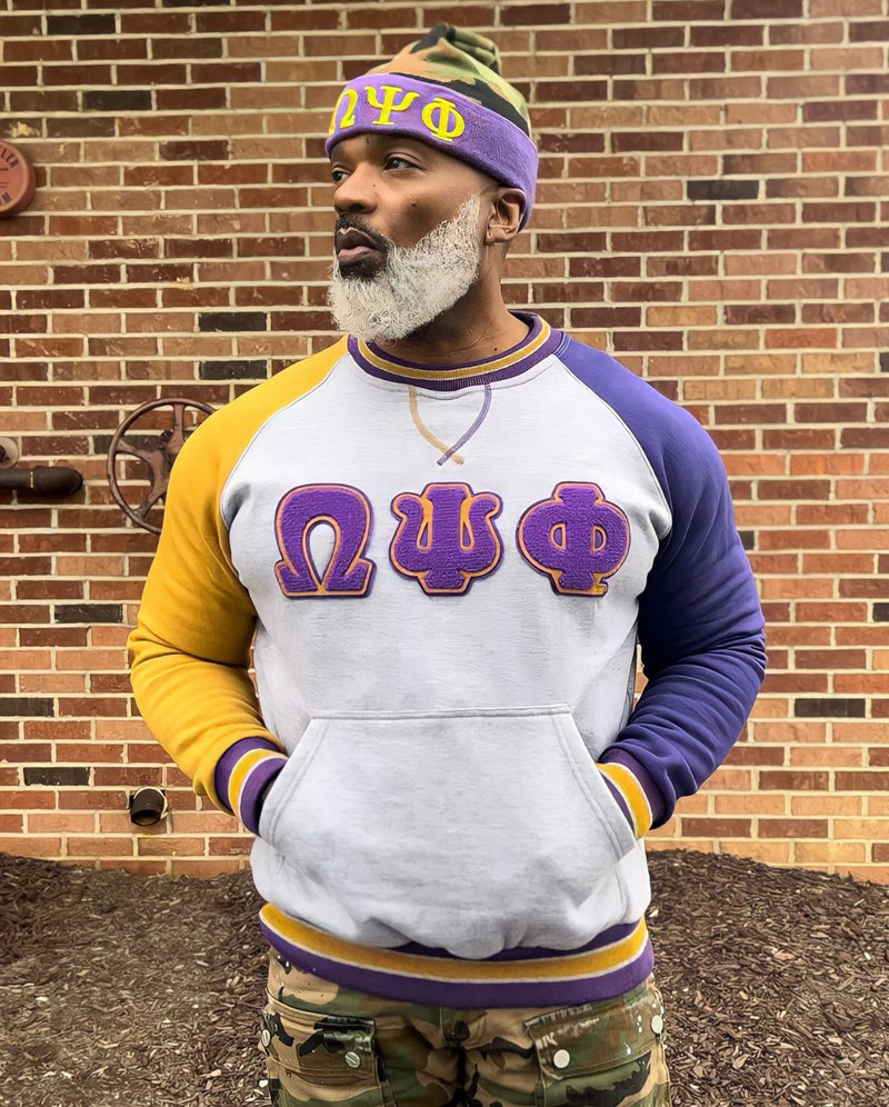 Omega Grey Purple Chenille Crewneck
