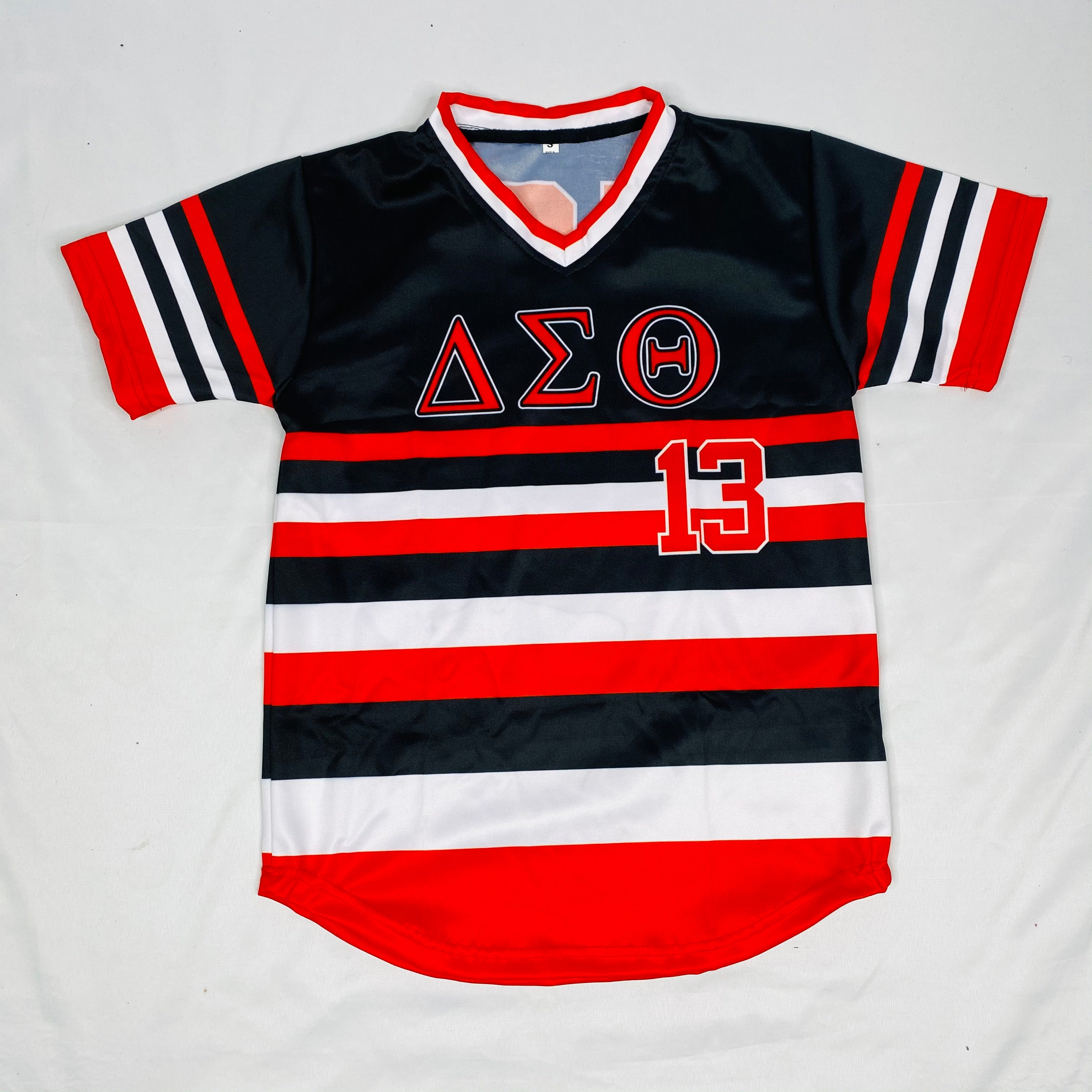 Delta Black Striped Baseball Jersey