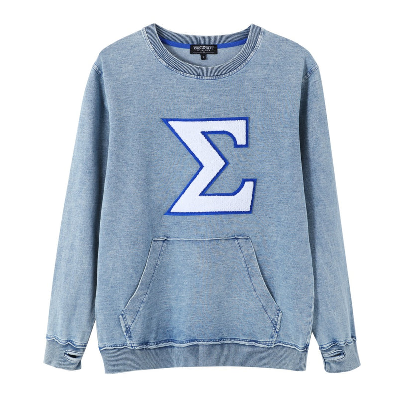 Sigma Denim Chenille Crewneck