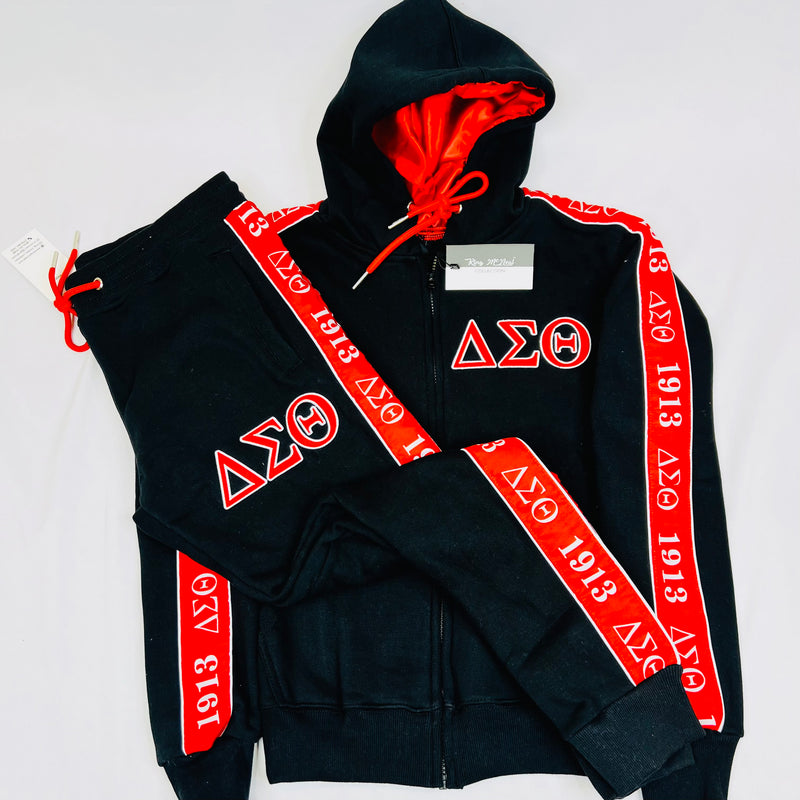 Delta Black Tapered Sweatsuit Jacket (Unisex Size)