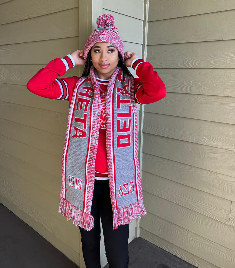 Delta Grey Scarf And Hat Set