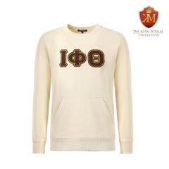 Iota Phi Theta Cream Chenille Pocket Crewneck