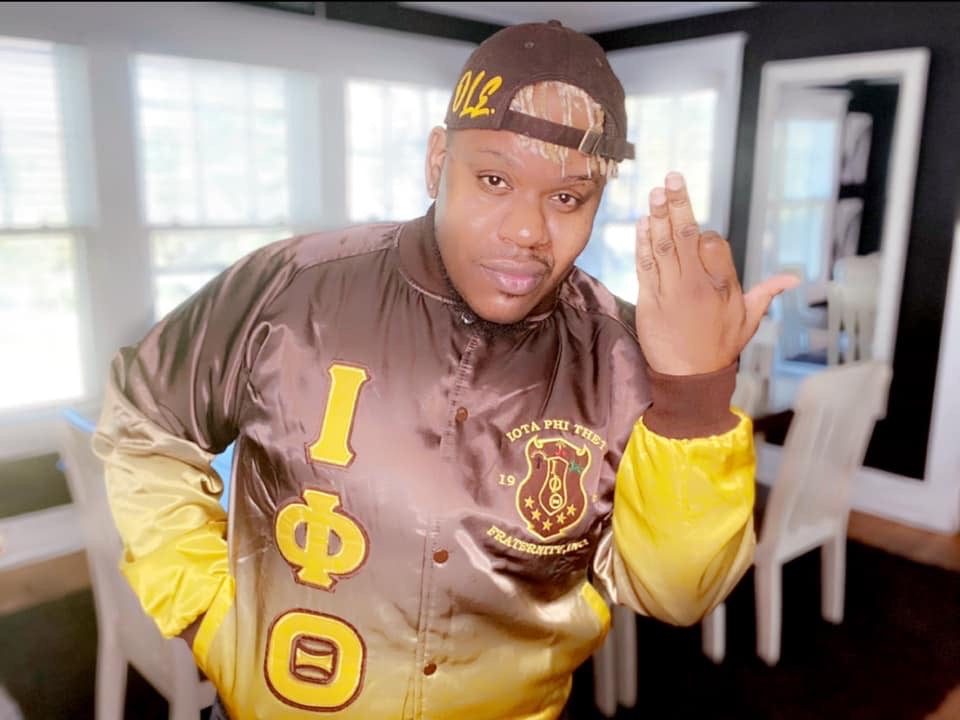 Faded Iota Phi Theta Bomber Jacket