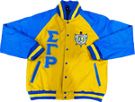 SGRho Gold Wool and Leather Letterman Jacket