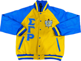 SGRho Gold Wool and Leather Letterman Jacket