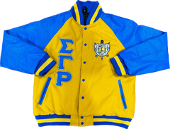 SGRho Gold Wool and Leather Letterman Jacket