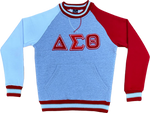 Delta Grey Opp Sleeve Crest Chenille Crewneck