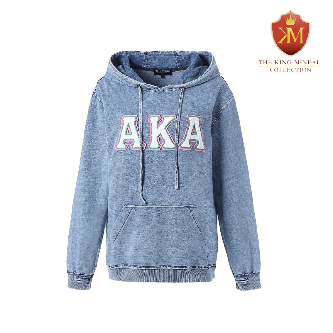 AKA Chenille Light Denim Hoodie