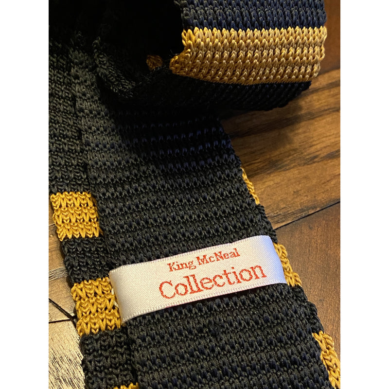 Black and Old Gold Alpha Knit Tie