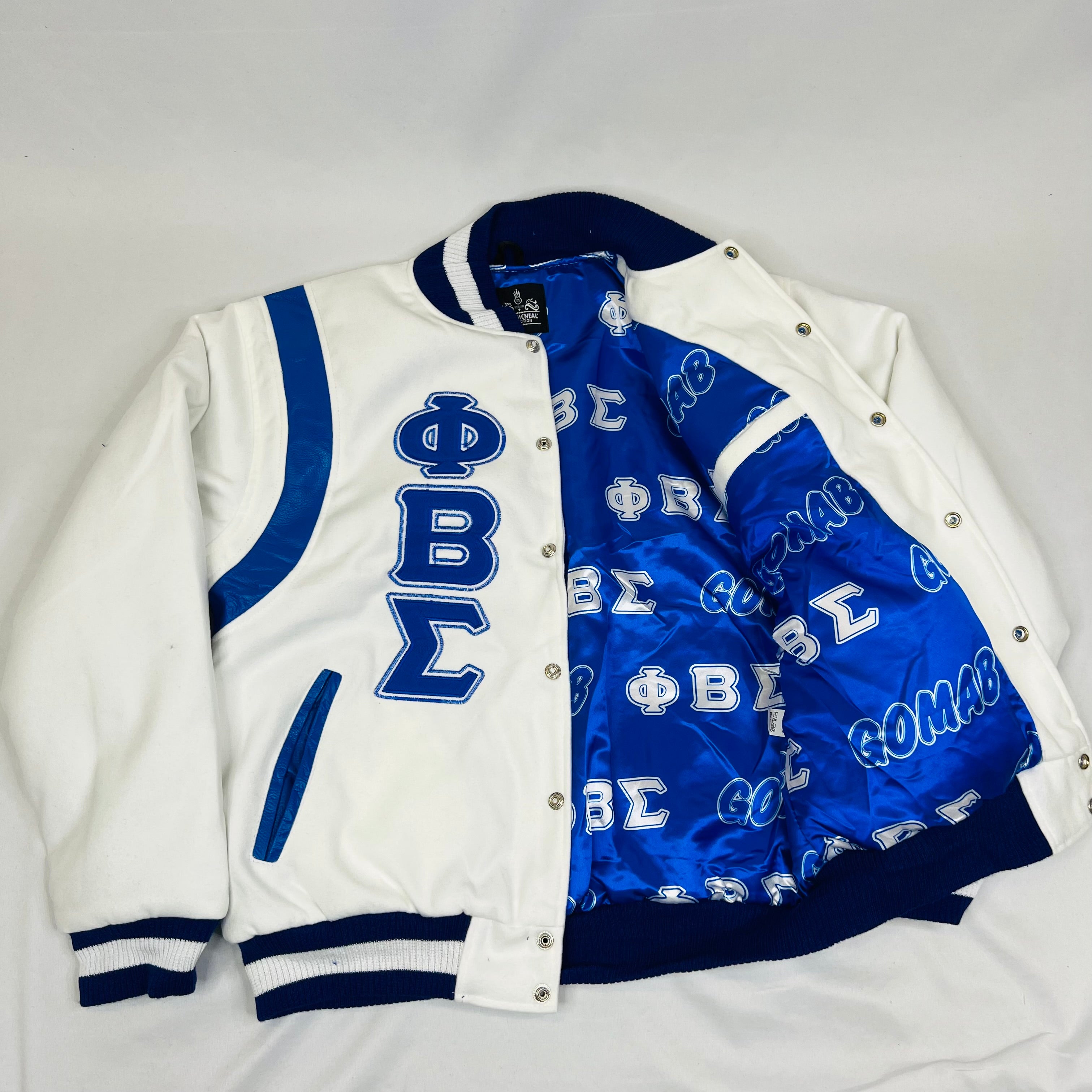 Sigma White Wool And Leather Letterman Jacket – The King McNeal Collection