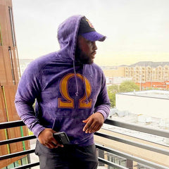 Omega Chenille Ω Purple Acid Wash Hoodie