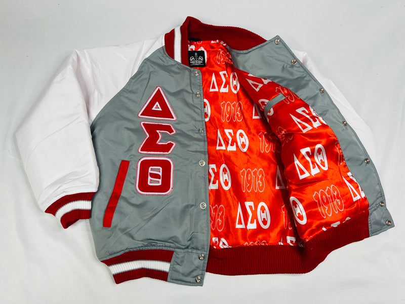 Grey Delta Bomber Jacket Custom Lining