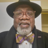 Purple and Old Gold Omega Monogram BowTie