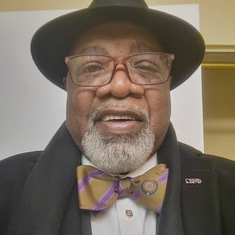Purple and Old Gold Omega Monogram BowTie