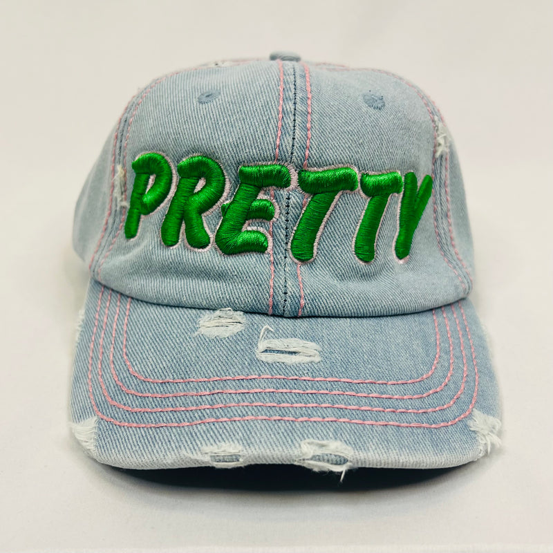 “PRETTY GIRL” Light Denim Hat