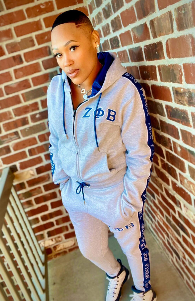 Zeta Grey Tapered Sweatsuit Joggers (Unisex Size)