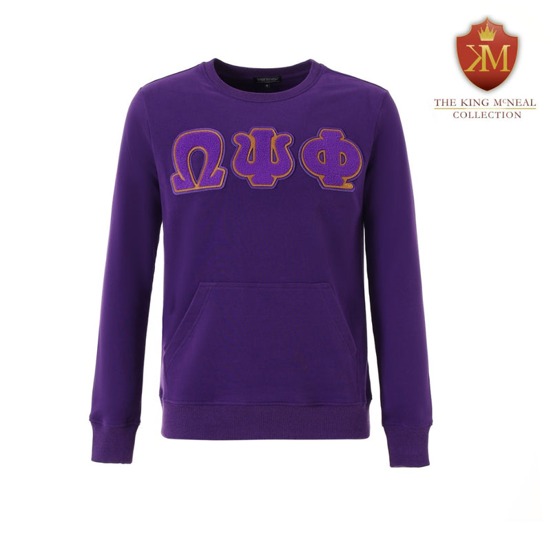 Omega Purple Chenille Pocket Crewneck