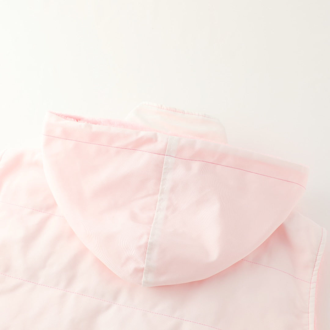 AKA Hooded Puffer Vest Sherpa Lining Read Description
