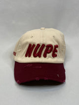 “NUPE” Kappa Alpha Psi Kream & Krimson distressed hat