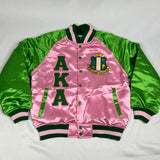 AKA Pink Satin Bomber Jacket