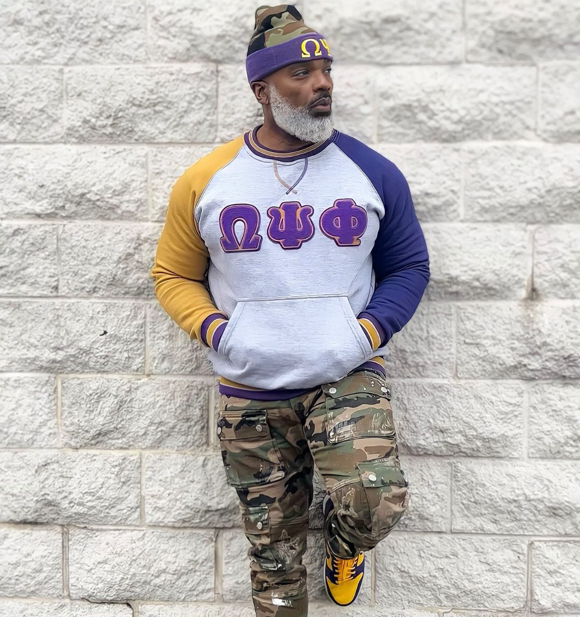 Omega Grey Purple Chenille Crewneck