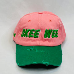 “SKEE WEE”  Pink & Green Hat