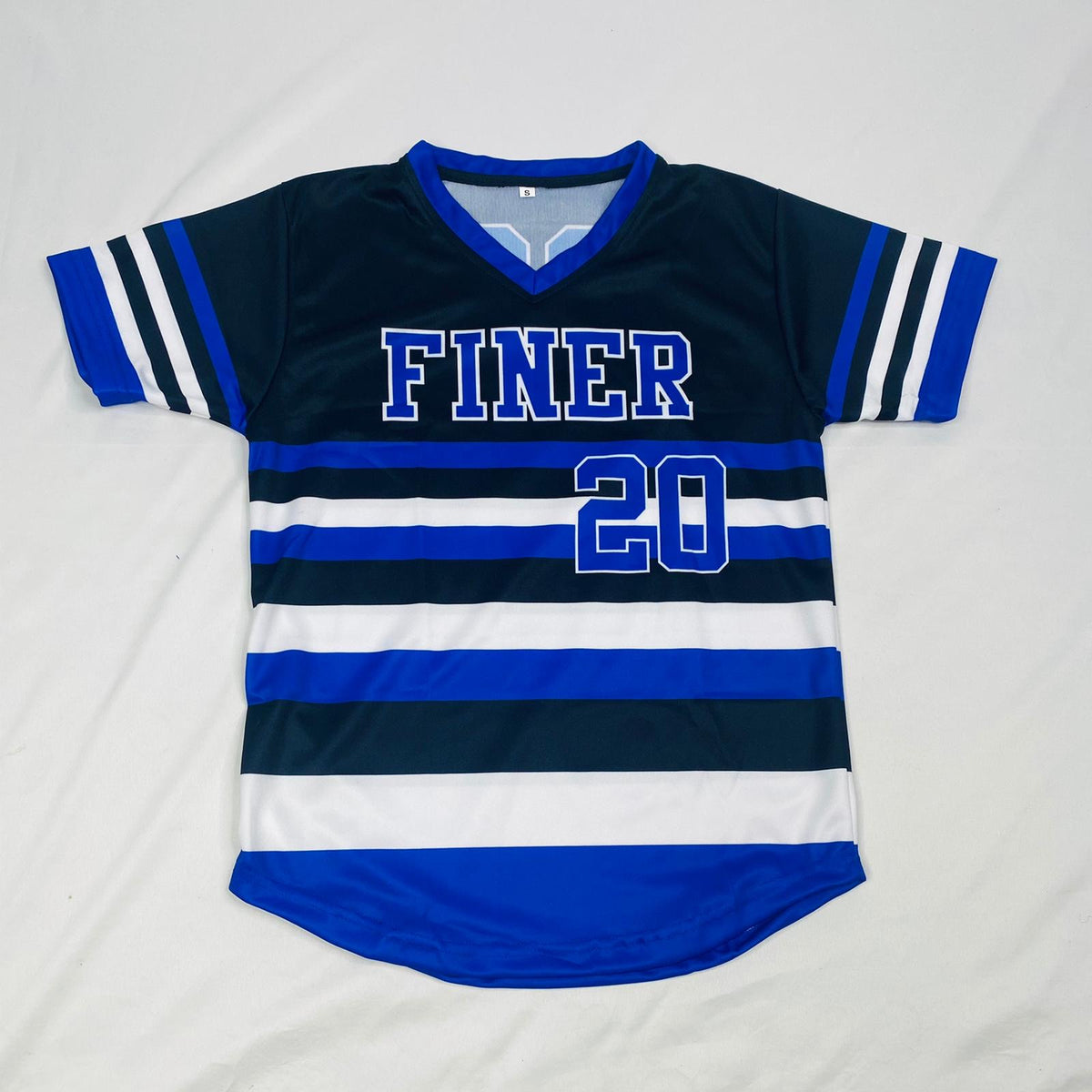 Finer Black Striped Baseball Jersey